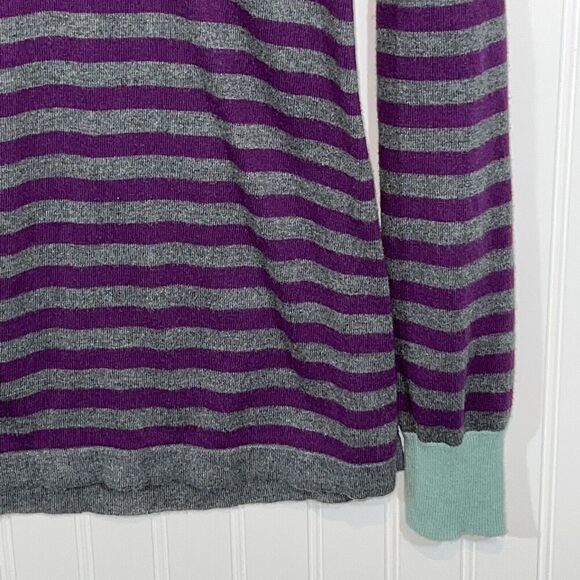 Lux Pullover Sweater Women Medium Purple And Gray Long Sleeve Preppycore Classic - Picture 4 of 11